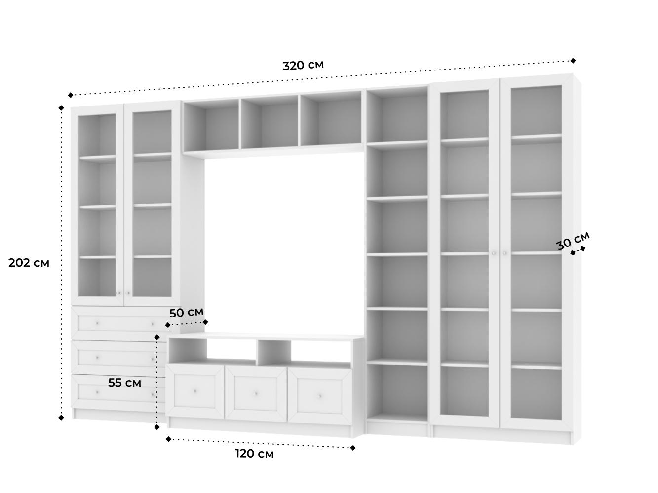 Билли 360 white ИКЕА (IKEA) с тумбой под телевизор изображение товара